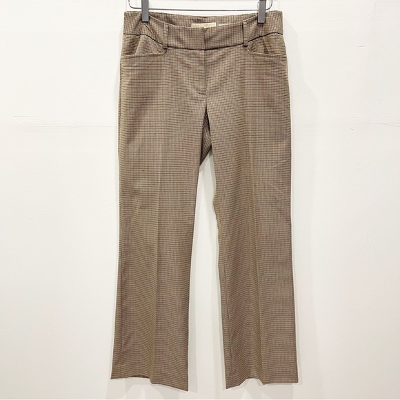 Michael Kors Grammercy Fit Herringbone Trouser Pants Tan Brown Size 8 - Picture 1 of 9